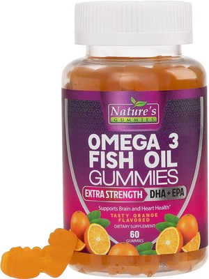 Omega 3 Fish Oil Gummies Extra Strength EPA & DHA - Heart, Brain & Joint Support
