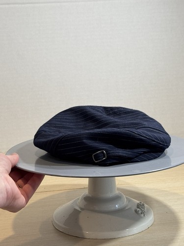 Janie & Jack Navy w/White Pinstripes Kids Newsboy Cap Toddler 2T-3T - Picture 3 of 9