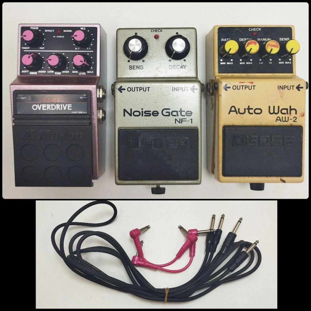 Effector Boss Aw-2 Nf-1 Maxon Od 02 3set Vintage From Japan