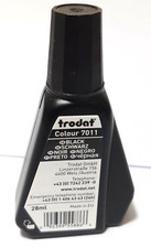 TRODAT Stamp Pad Ink Bottle 28ml - Black - Colour 7011 - High Quality Ink Refill