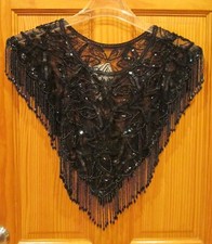 Black Beaded Collar Shawl Accessory To Embellish your Attire