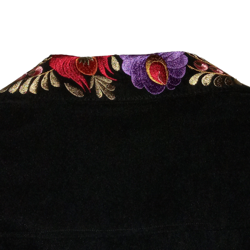 Vintage Coldwater Creek Embroidered Floral Jacket Womens S Black Coat Blazer - Picture 3 of 10