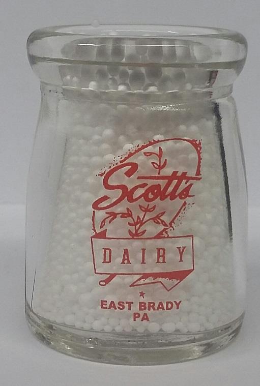 Very Nice Scott's Dairy 1/2 oz. Glass Creamer Bottle East Brady, Pa eBay