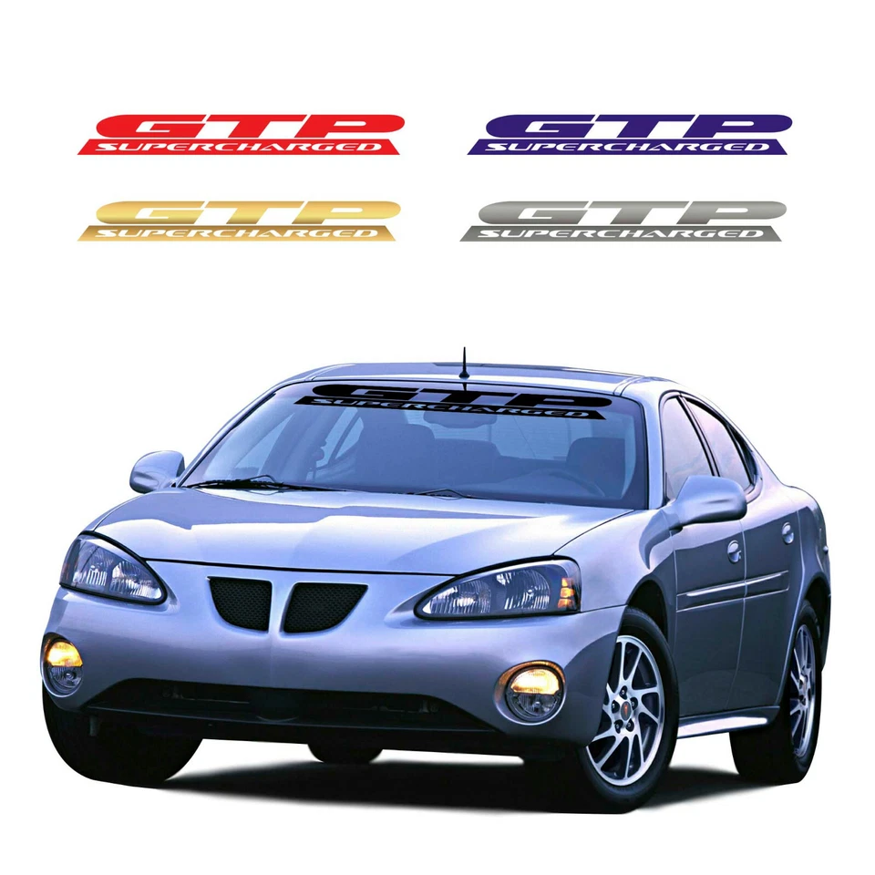 Adesivo de vinil para-brisa Banner serve para Pontiac Grand Prix GTP Supercharged - Imagem 3 de 4