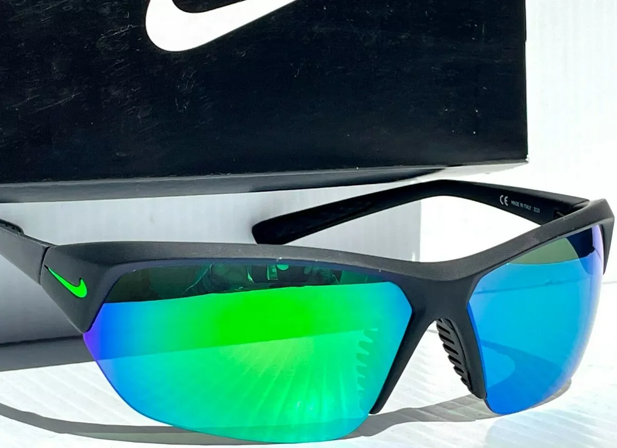 Nike SKYLON Matte Black w JADE Green Mirrored Sunglass EV1125 eBay