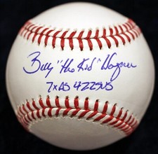 BILLY WAGNER THE KID + 7 X AS + 422 SAVES INSC SIGNED AUTO STAT BASEBALL JSA COA