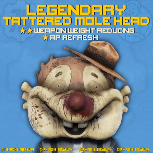 FALLOUT 76 PC ⭐⭐ LEGENDARY TATTERED MOLE HEAD WEAPON WEIGHT REDUCED + AP REFRESH