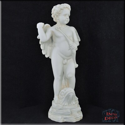 Schutzengel Engel Amor mit Bogen Figur Gartenfigur Geschenk Skulptur Kunstharz