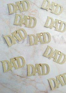 6 Gold Happy Fathers Day Cupcake Toppers With Gem Ebay