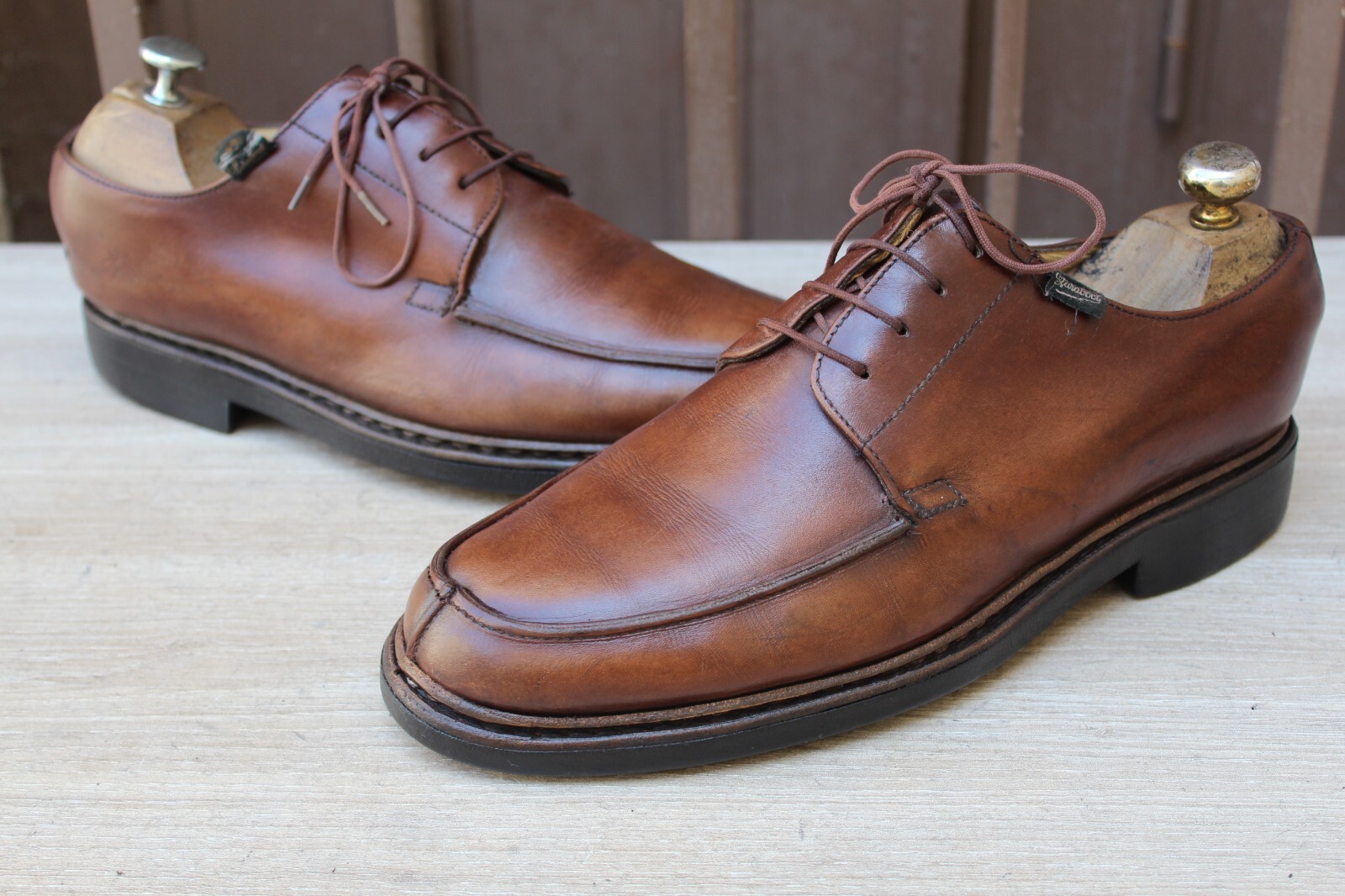 CHAUSSURE DERBIES PARABOOT VINTAGE CUIR 9,5 / 43,5 BON ETAT MEN'S SHOES