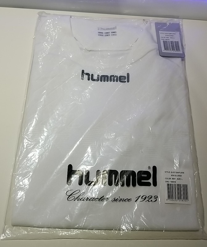 RARE New COOL White HUMMEL TEAM Jersey NFHS SS 03-515 USA Size Medium  STAY DRY 