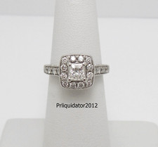 1CT Natural Diamond Halo Solitaire Engagement Wedding Bridal Ring 14K White Gold