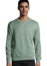 Hanes ComfortWash Garment Dyed Fleece Sweatshirt CYPRESS GREEN Crewneck small