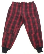 Rare Vintage WOOLRICH Buffalo Plaid Mackinaw Zip Fly Pants 40s 50s Red Black