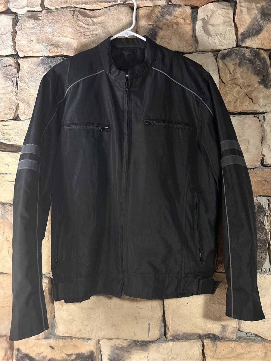 nyalon L Biker Jacket Motorcycle Racing Insulated Black Zip Up Revolution
