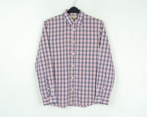 Whyred Hommes Boutonné T-SHIRT S Manche Longue Carreaux Tartan Décontracté Coton - Photo 1 sur 5