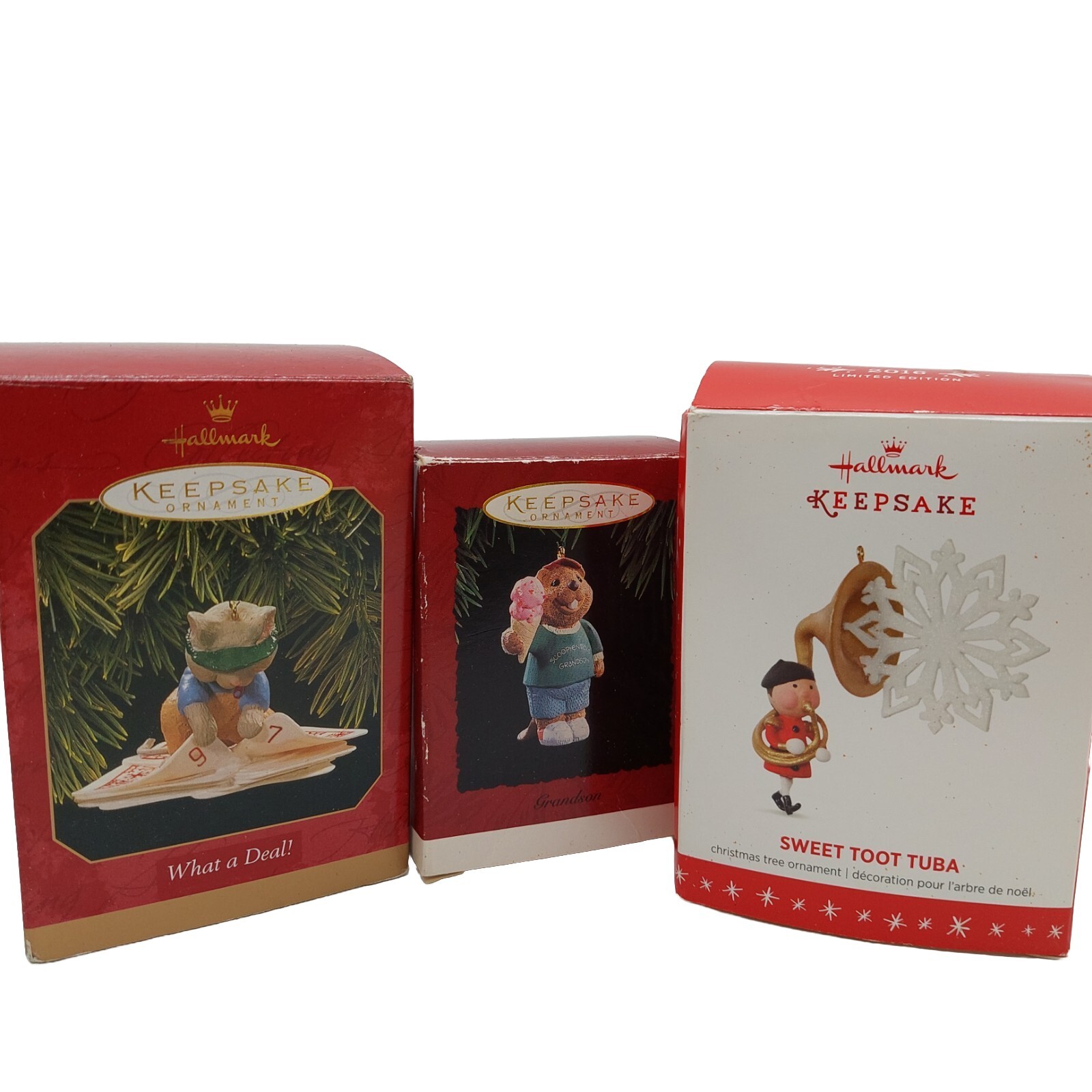 Hallmark Keepsake Ornaments Set Of 3 Beaver Deal Toot Tuba