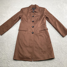 Pendleton Coat Womens 4 Long Red Parka Jacket Button Up Polka Dot Lining Rain