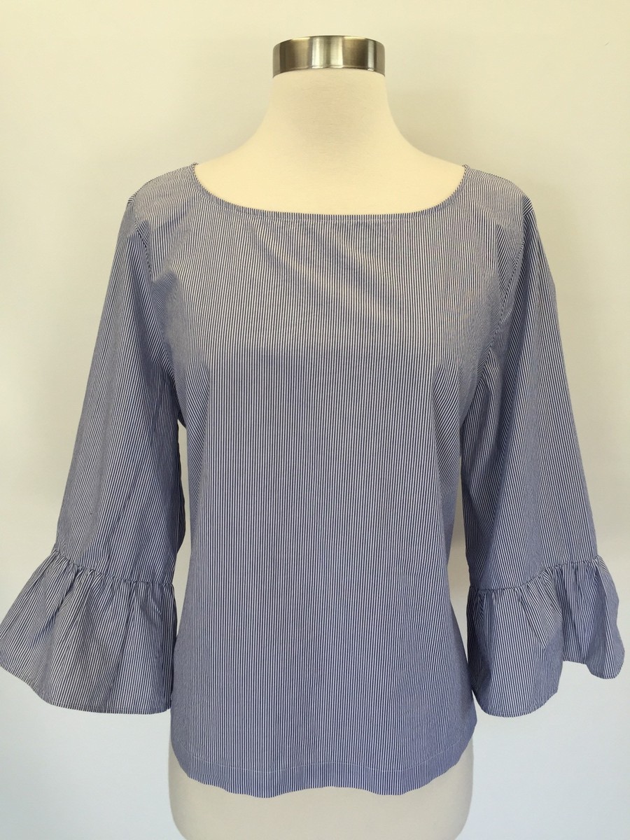 madewell striped bell sleeve top