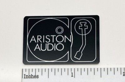 Ariston Audio Turntable Badge Logo for Base BLACK VERSION - Custom Made Aluminum
