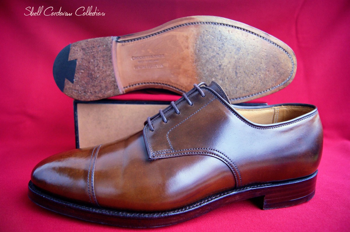 Crockett & Jones Shell Cordovan UK 8 E Bradford Brown
