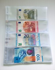 10FOGLI TRASPARENTI A QUATTRO SCOMPARTI PER BANCONOTE ADATTI PER RACCOGLITORE A4