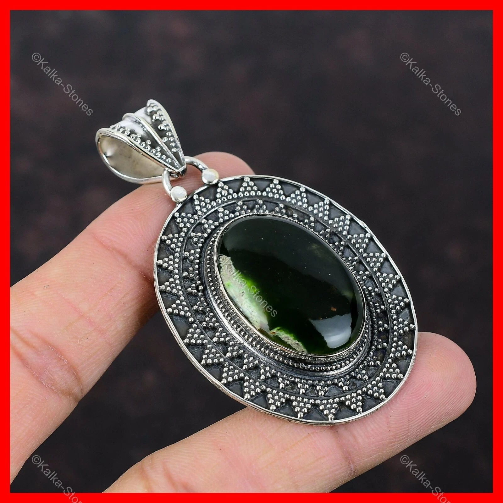 CHROME HEARTS Ciondolo vintage matrimonio pietra preziosa calcedonio cromato australiano gioielli argento 925