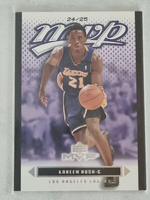 2003-04 Upper Deck MVP Black 24/25 Kareem Rush Los Angeles Lakers #78