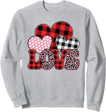 Cute Valentines Day Heart Love Valentine's Day Heart Unisex Crewneck Sweatshirt