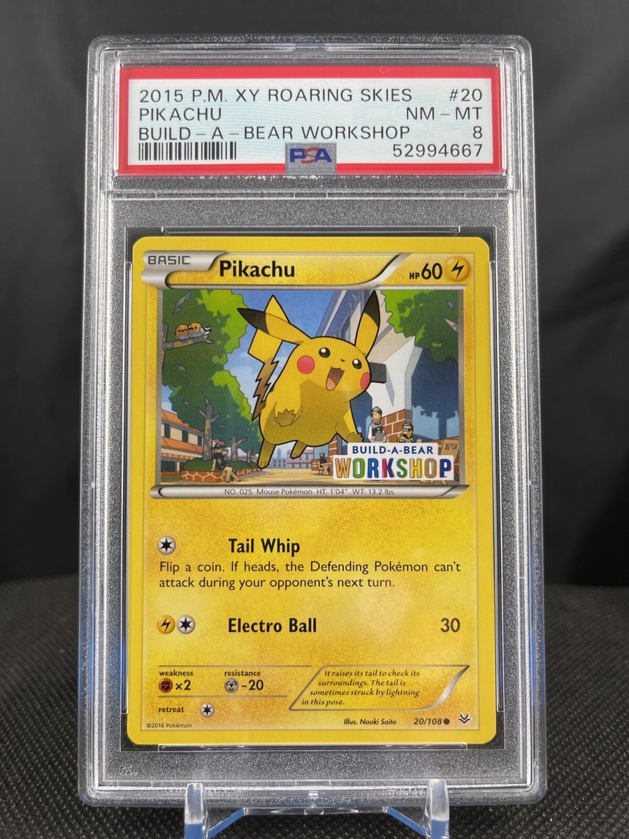 build a bear pikachu pokemon card NWT Build A Bear Pikachu Pokemon Condo Trading Card Certificate Stuffed Toy New