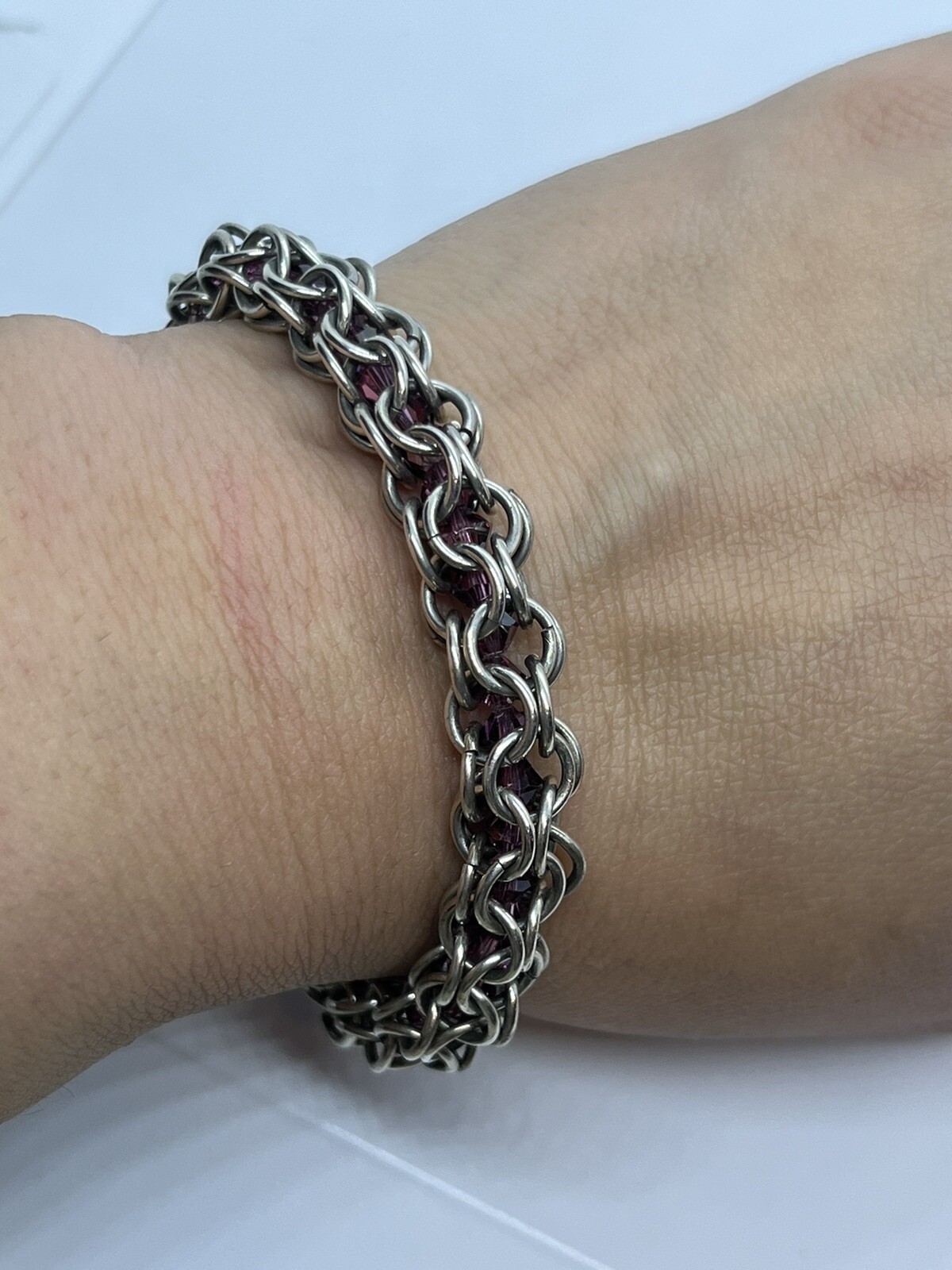 Sterling silver woven interlocking toggle bracele… - image 8