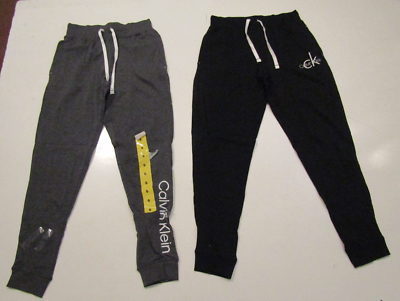 CALVIN KLEIN Womens Pack French Terry Joggers Dark Gray Black Small Logo  Pants