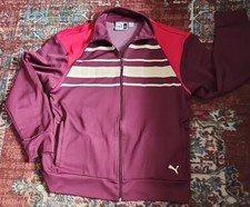 Puma Track Jacket Size M Large Bergendy Beige Y2K Sport Lifestyle Vintage 90s