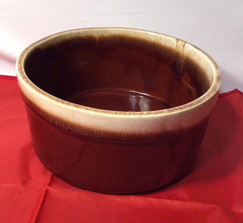 Vintage McCoy 0143 Brown Drip 7” Souffle Casserole Souffle Bowl