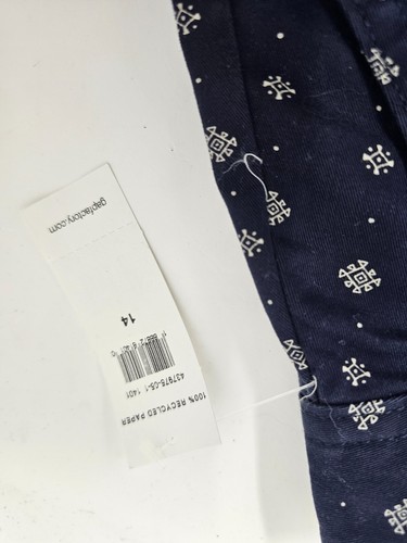 Gap City Shorts Navy Blue Print Women's Size 14 Stretch Mid Rise Pockets New 3" - Picture 6 of 9