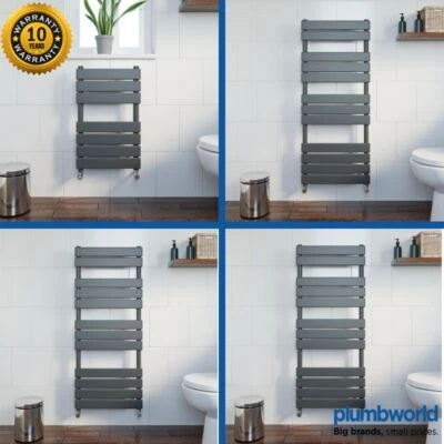 Designer Flat Panel Heated Bathroom Towel Rail Radiator Rad Anthracite Grey