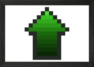 8 Bit Pfeil nach oben isoliert gr gerahmtes Wandbild Poster Leinwanddruck Bild