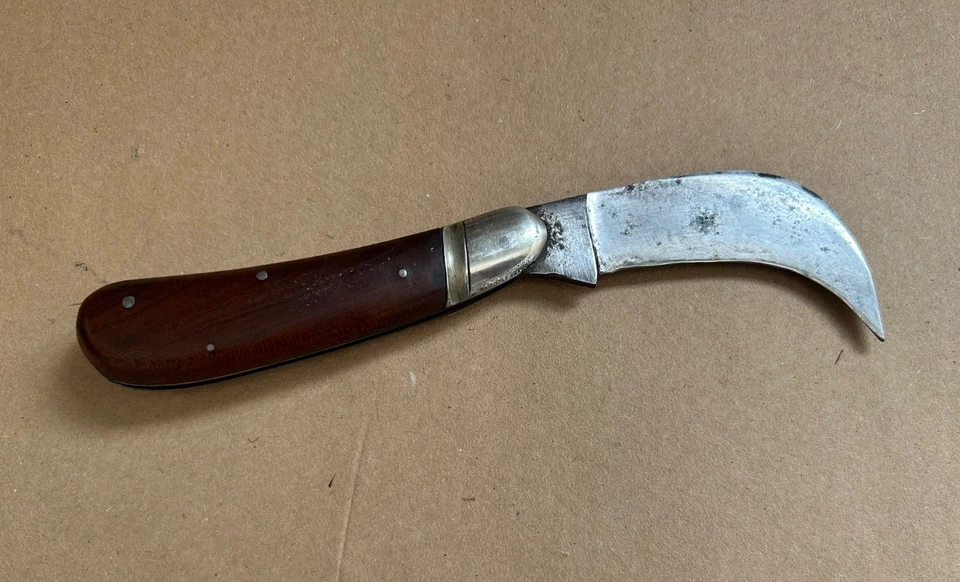 Hippe Rebmesser Veredlungsmesser mit Holzgriff Neusilber scharf - Bild 2 von 4