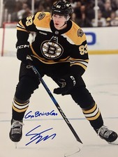 Fraser Minten Signed Inscribed Photo Boston Bruins With COA 🐻🐻🐻