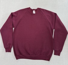 Vintage Jerzees Maroon Sweater Blank Made in USA Size XL (small fit)