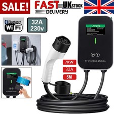 32A 7KW EV Charger Type 2 Home Electric Car Fast Charging Station 5M Cable