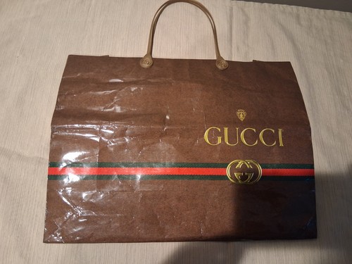 Gucci Empty Paper Gift Bag Shopping Tote - Large Maroon 15" x 12" x 5”