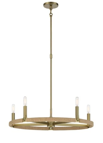 Minka Lavery 3865 Windward Passage 5 Light 27"W Ring Chandelier - Brass - Picture 3 of 4
