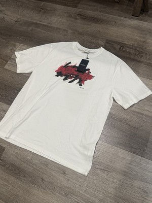 Saint Laurent Jean-Luc Godard Phony Wars Graphic Cotton Crew Neck T-Shirt White