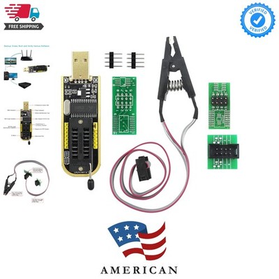 SOIC8  Clip and CH341A USB Programmer Flash for Most of 24 25 Series BIOS Chi...