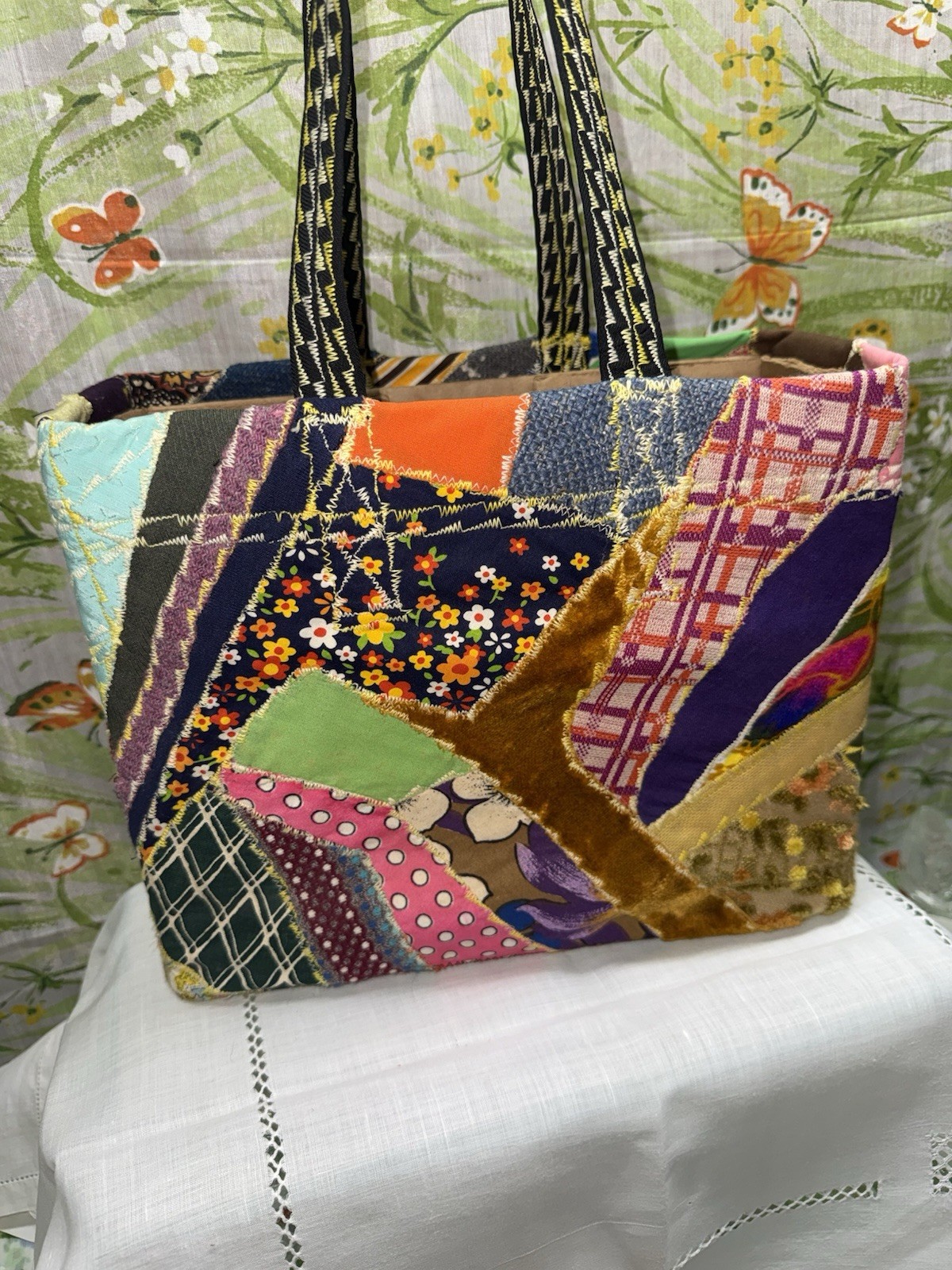 Patchwork Large Box Tote Purse - image 6