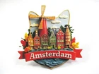 Amsterdam Photo Magnet Acrylic Souvenir Holland Netherlands Canals (te35)