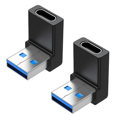 Right Angle USB A Male to USB C Female Adapter, 90 Degree USB3.0 to Type...