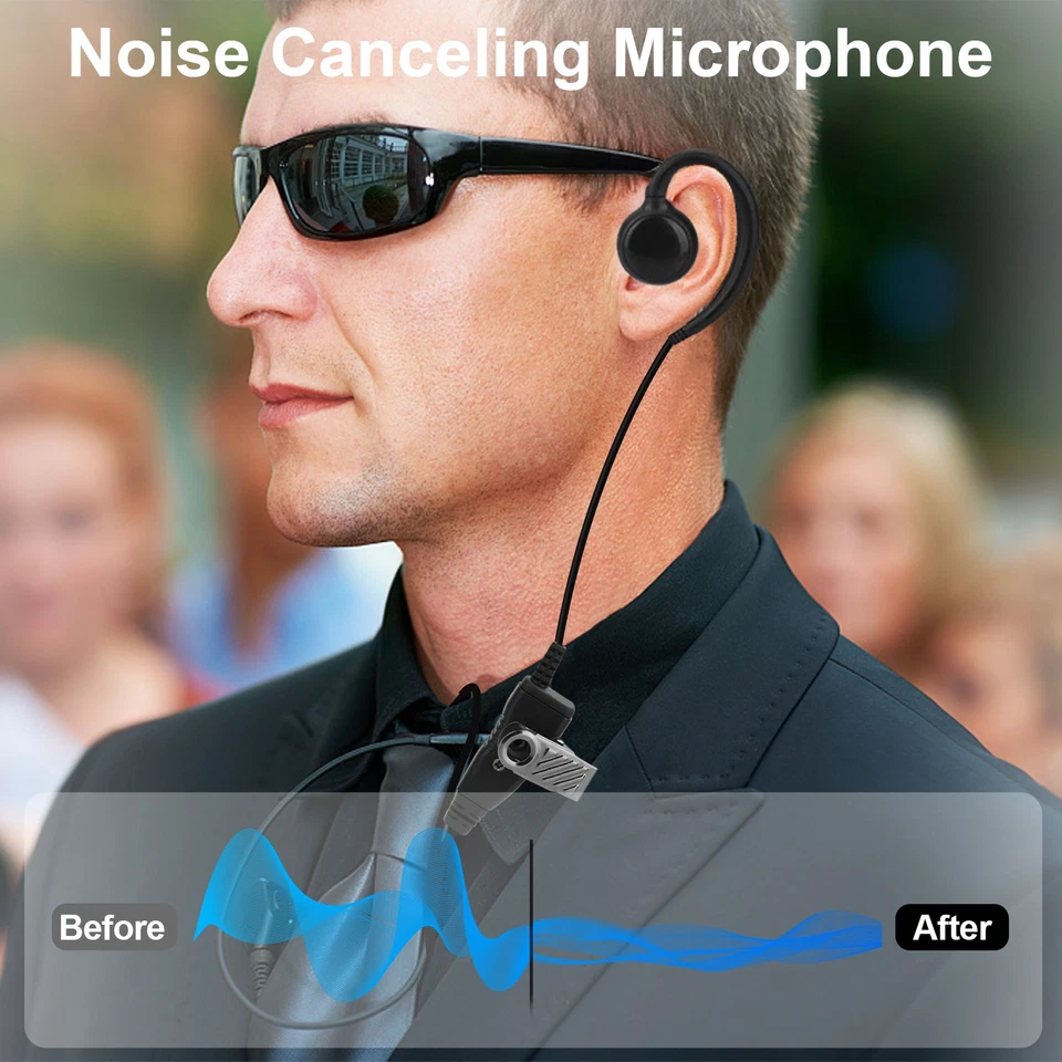 PTT Mic Swivel Earpiece for Motorola Radio, Walkie Talkies CLS1410 CP200 CLS1110 - Image 3 of 4