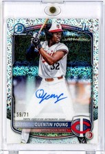 2025 Bowman Chrome Quentin Young Auto /71 Sparkle Refractor 1st Twins CPA-QY MLB